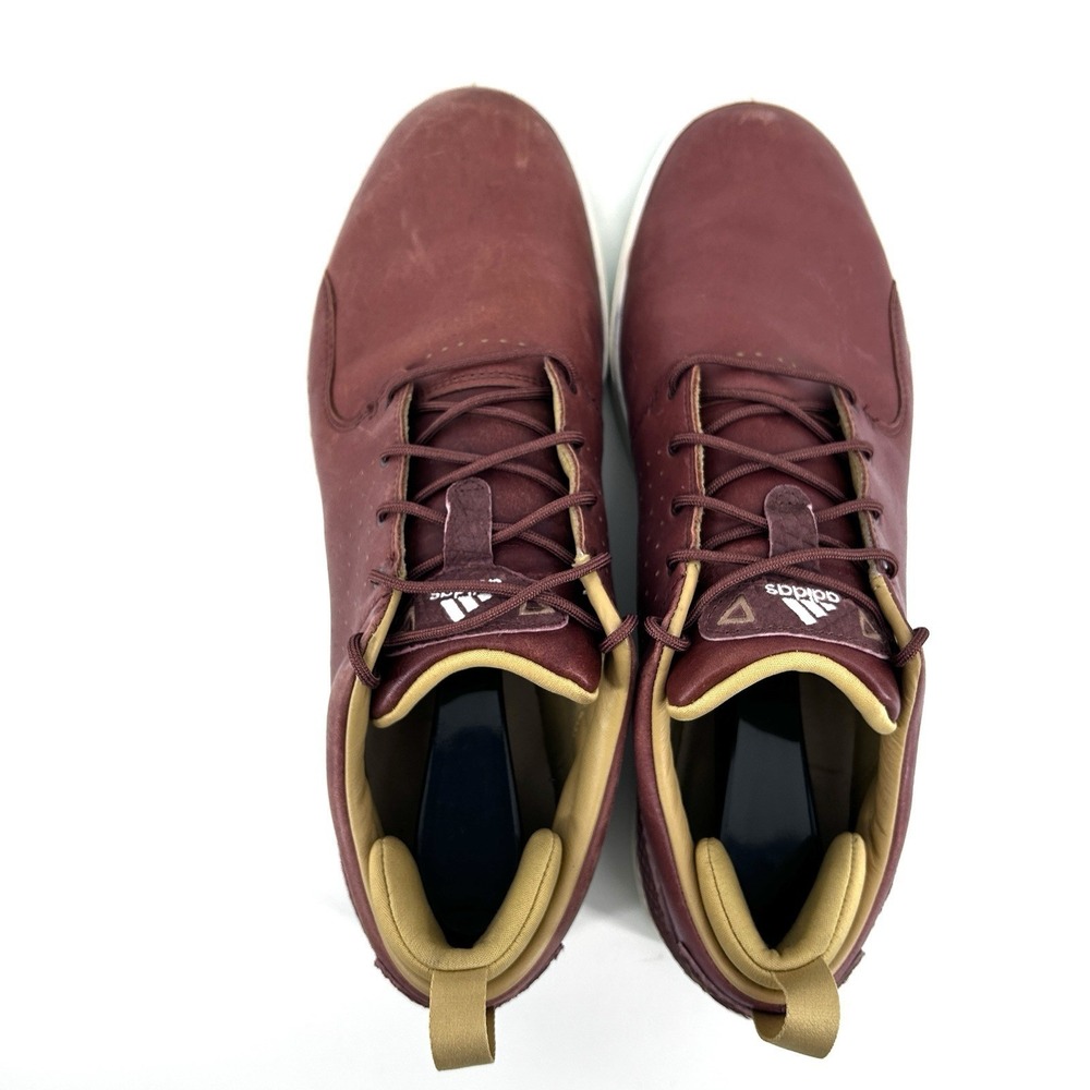 Adidas Adicross Golf Shoes Mens 12 Burgundy Leather Streetwear Casual - Picture 6 of 11